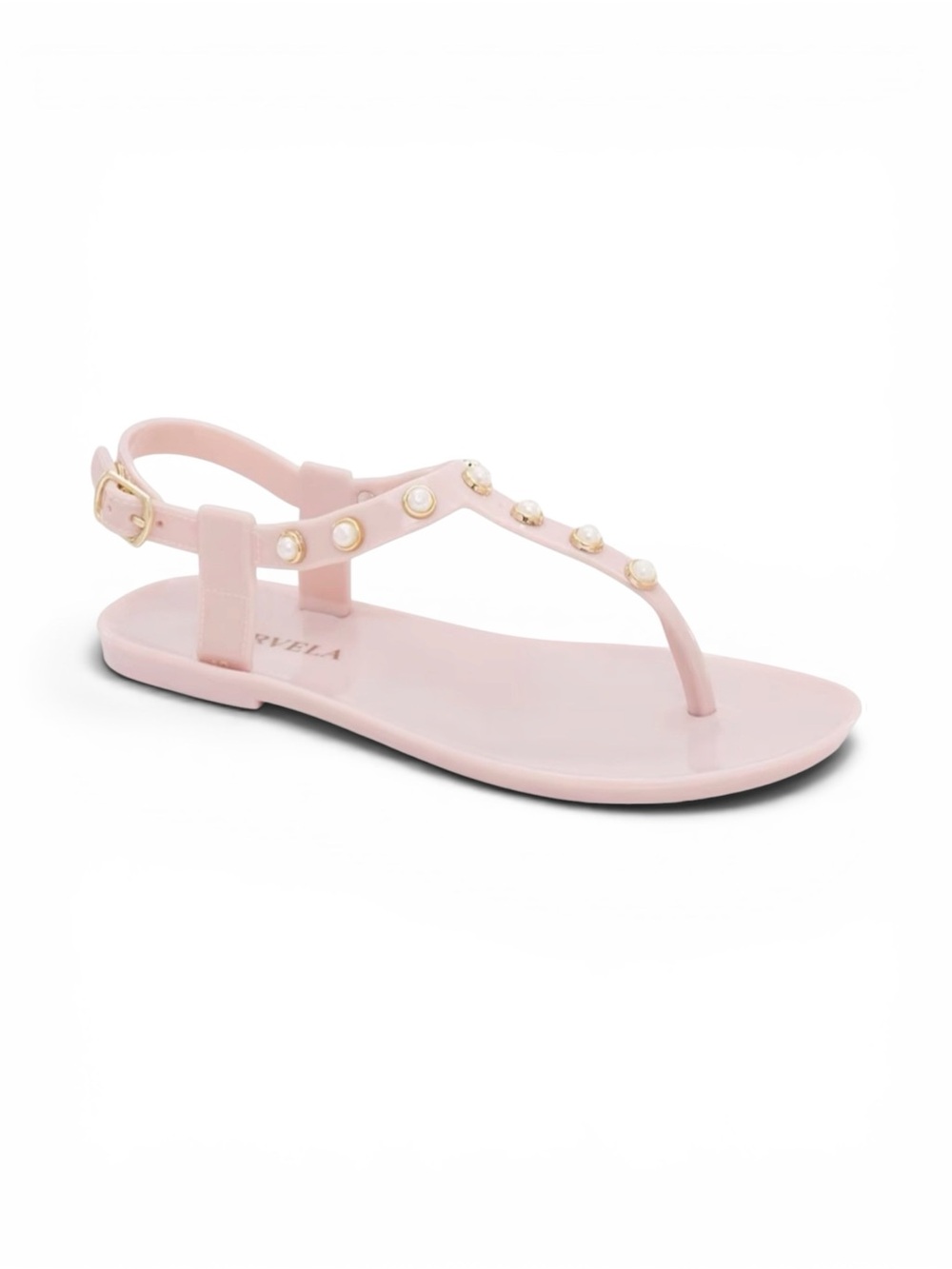 Carvela Girls Mini Kanga Jelly Pearl Embellished Thong Sandals Youth Size 13